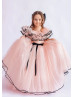 Dusty Rose Satin Tulle Corset Back Long Flower Girl Dress